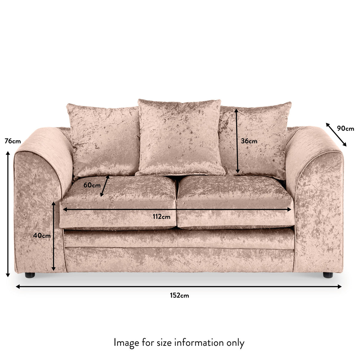 Tamara Crushed Velvet 2 Seater Sofa