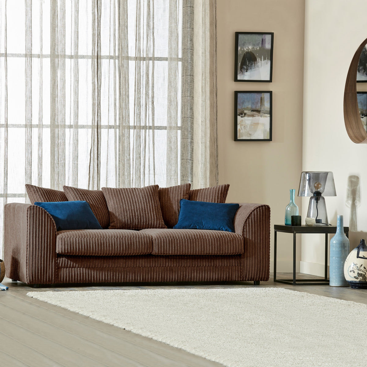Bletchley Jumbo Cord 3 Seater Sofa