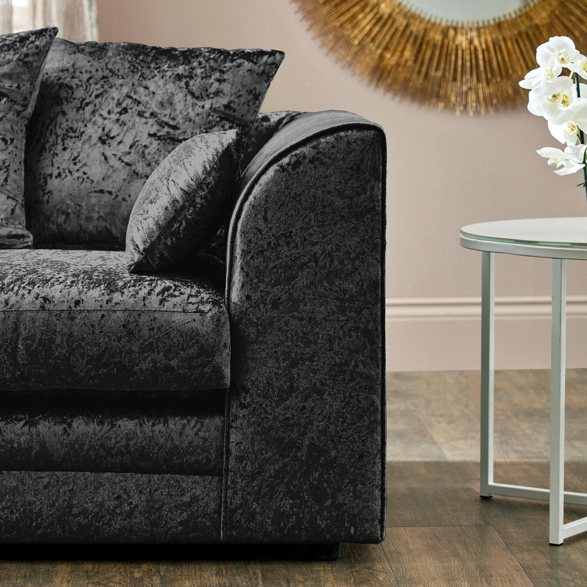 Tamara Crushed Velvet Chaise Sofa