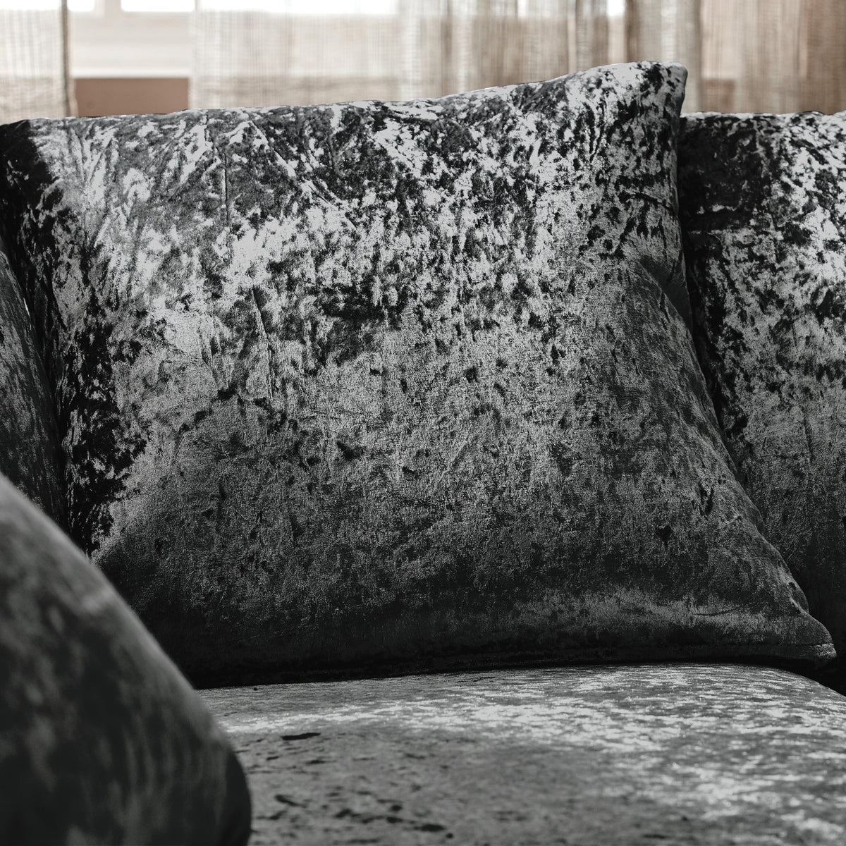 Tamara Crushed Velvet Chaise Sofa