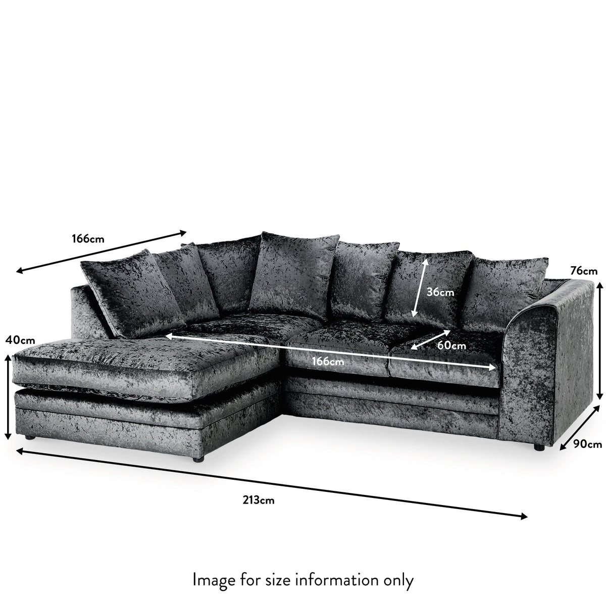 Tamara Crushed Velvet Chaise Sofa