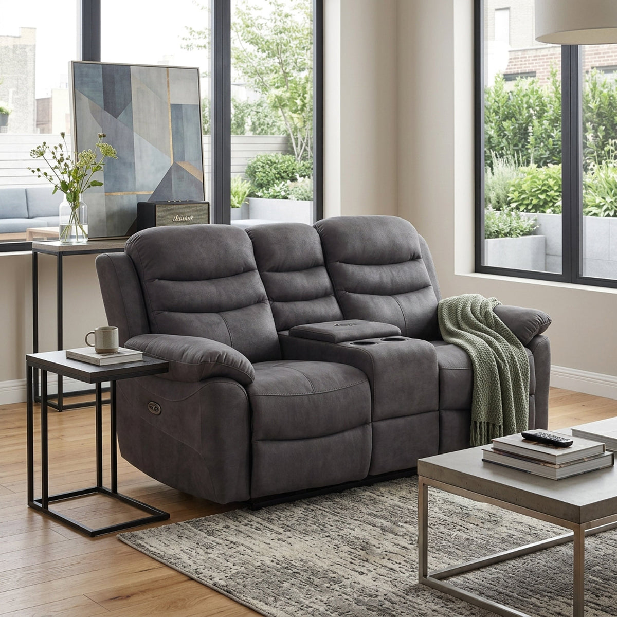 Conway Power Reclining 2 Seater Sofa with Console