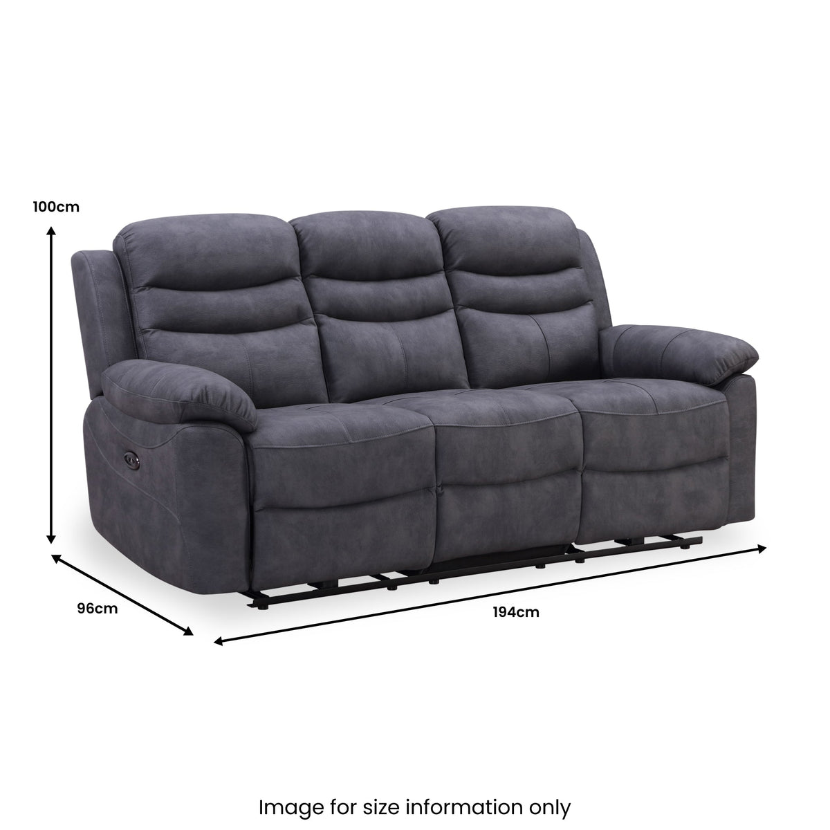 Conway Charcoal Power Reclining 3 Seater Sofa