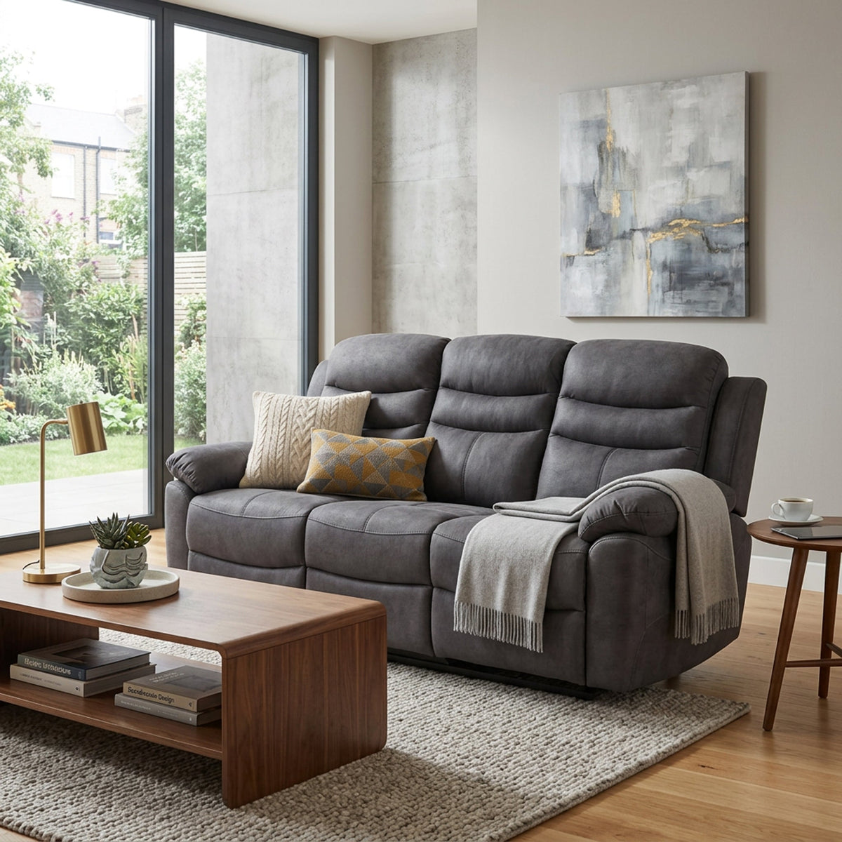 Conway Reclining 3 Seater Sofa with Drop Down Table