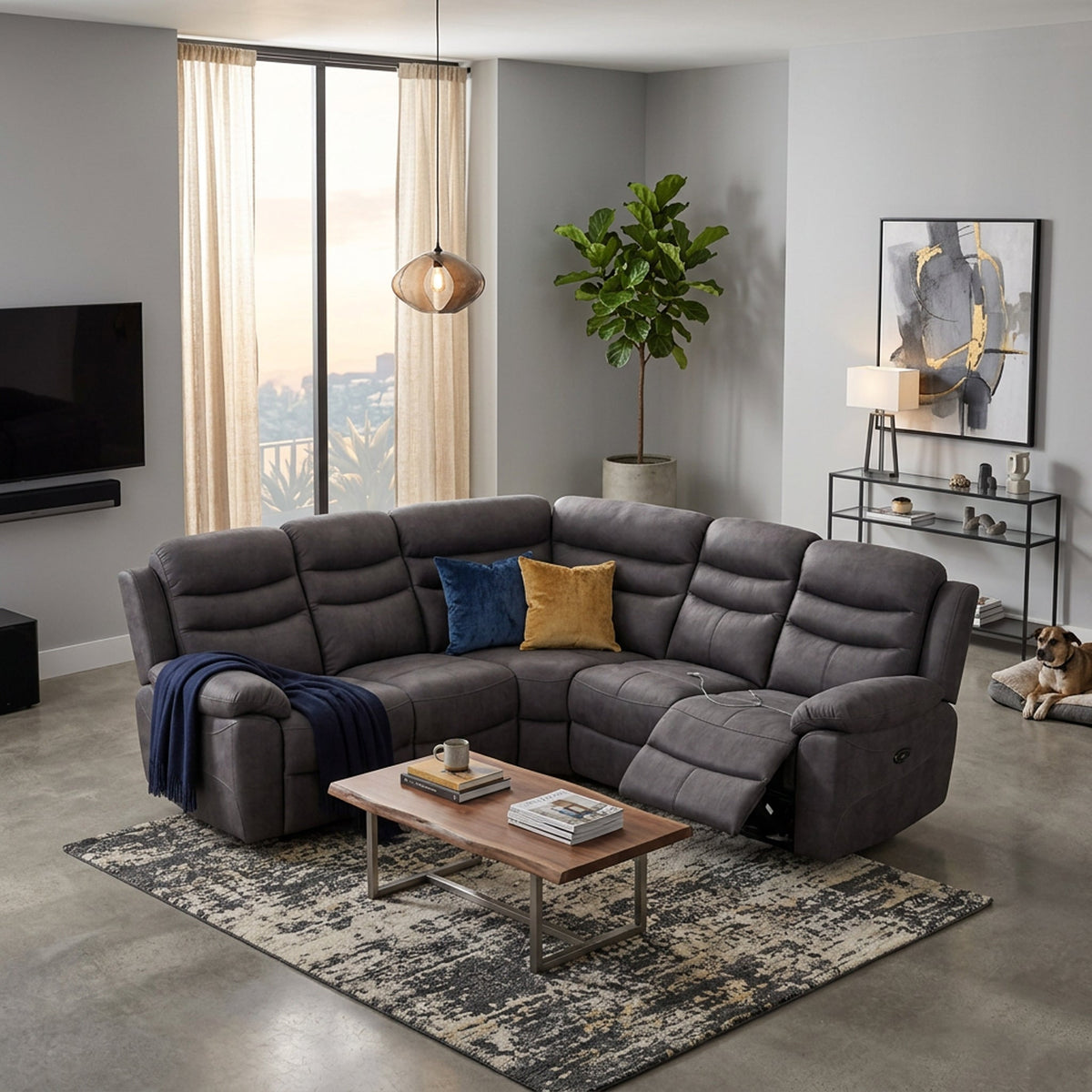 Conway Power Recliner Large Corner Sofa