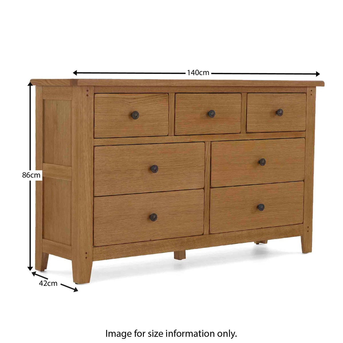 Broadway Oak 3 Over 4 Drawer Chest