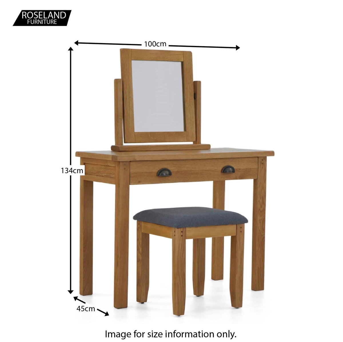 Broadway Oak Dressing Table Set