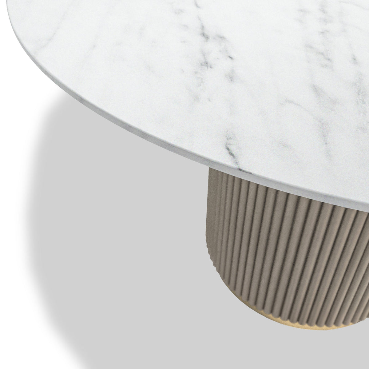 Amelie Grey 120cm Fluted Round Dining Table