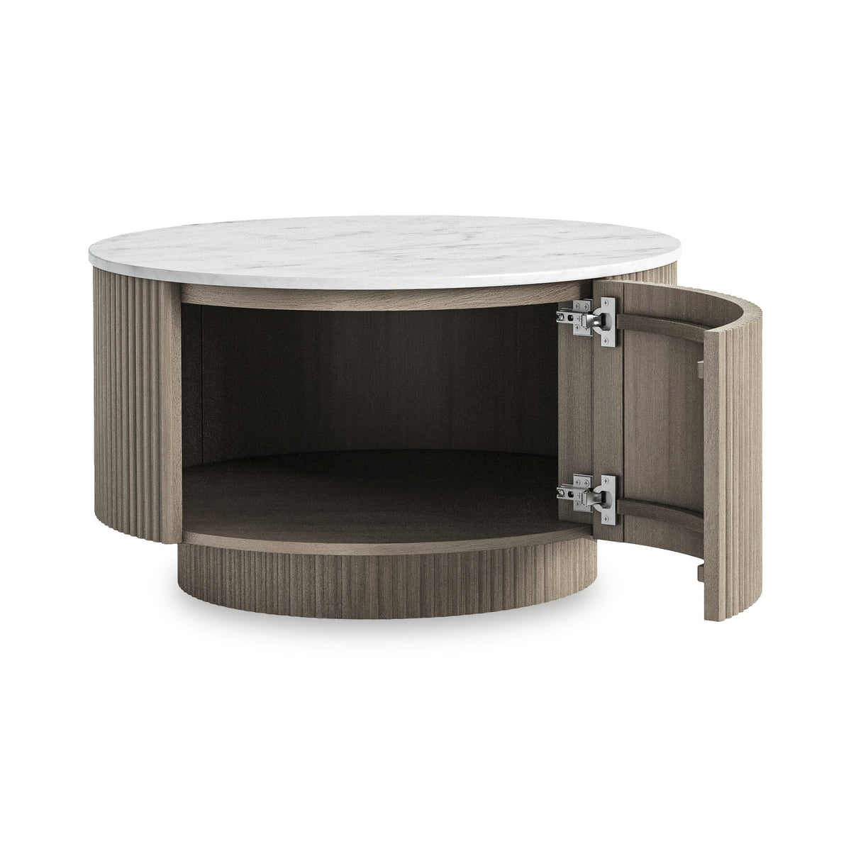 Amelie Grey Fluted Round Coffee Table