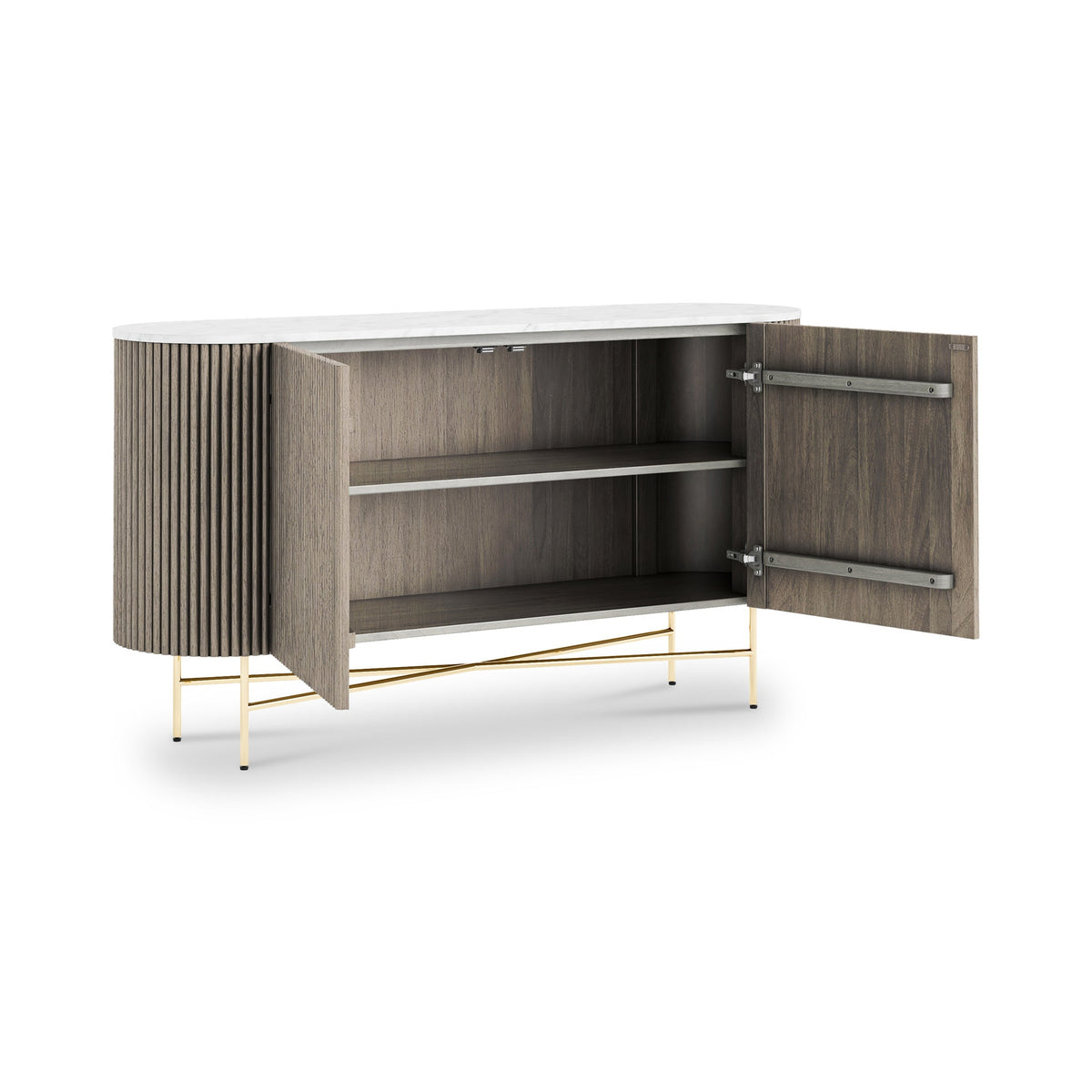 Amelie Grey Fluted Large Sideboard