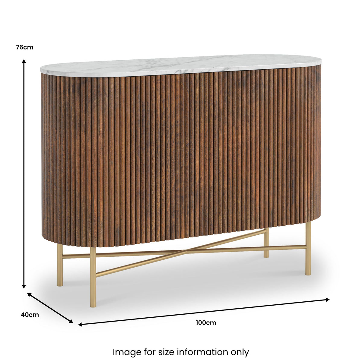 Milo Mango & Marble Fluted Small Sideboard