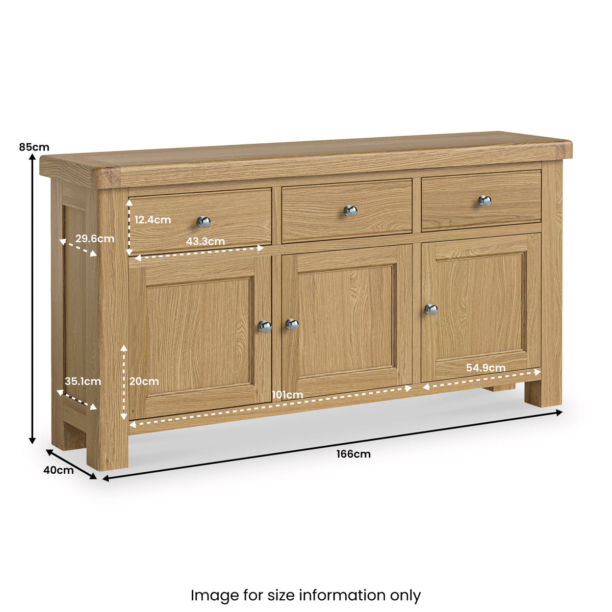 Portland Oak Large Sideboard