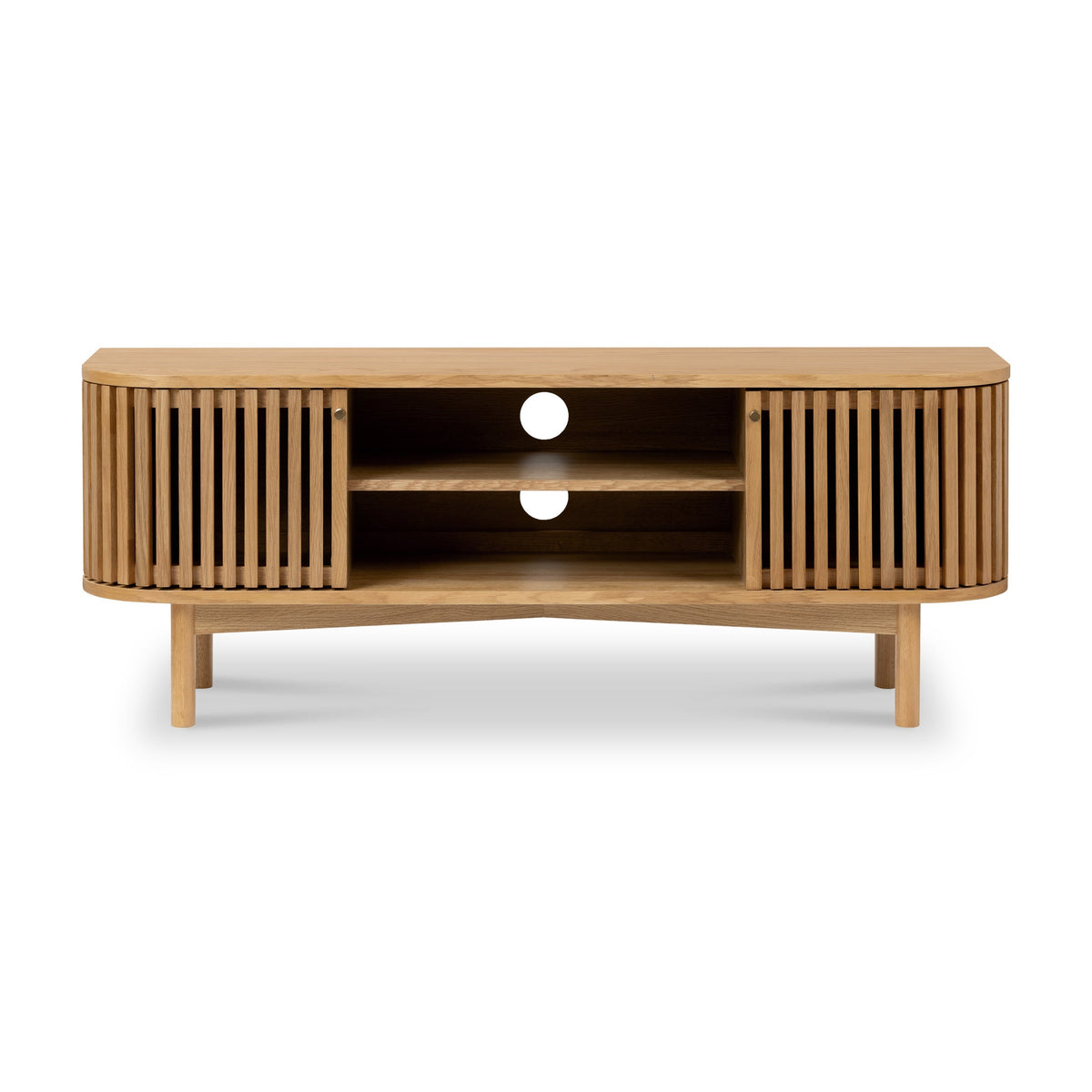 Shorwell Oak 130cm Slatted TV Unit