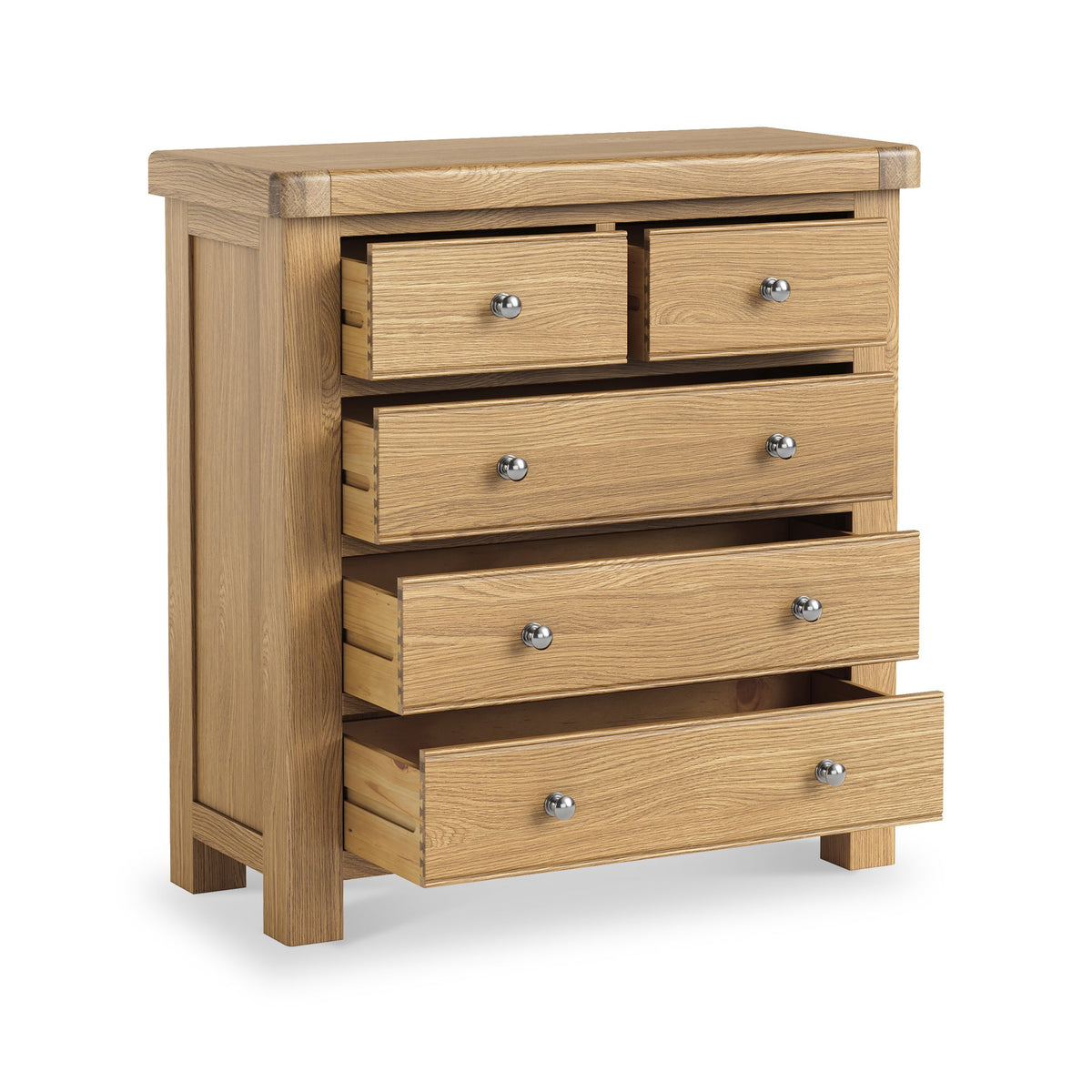 Portland Oak 2 Over 3 Drawer Chest