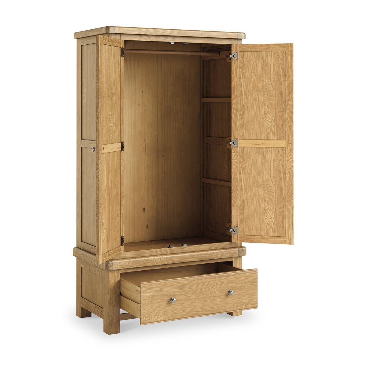 Portland Oak Double Wardrobe & Drawer