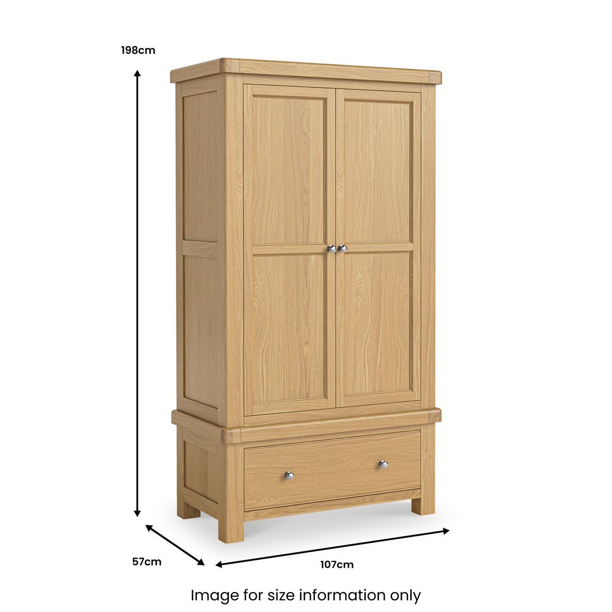 Portland Oak Double Wardrobe & Drawer