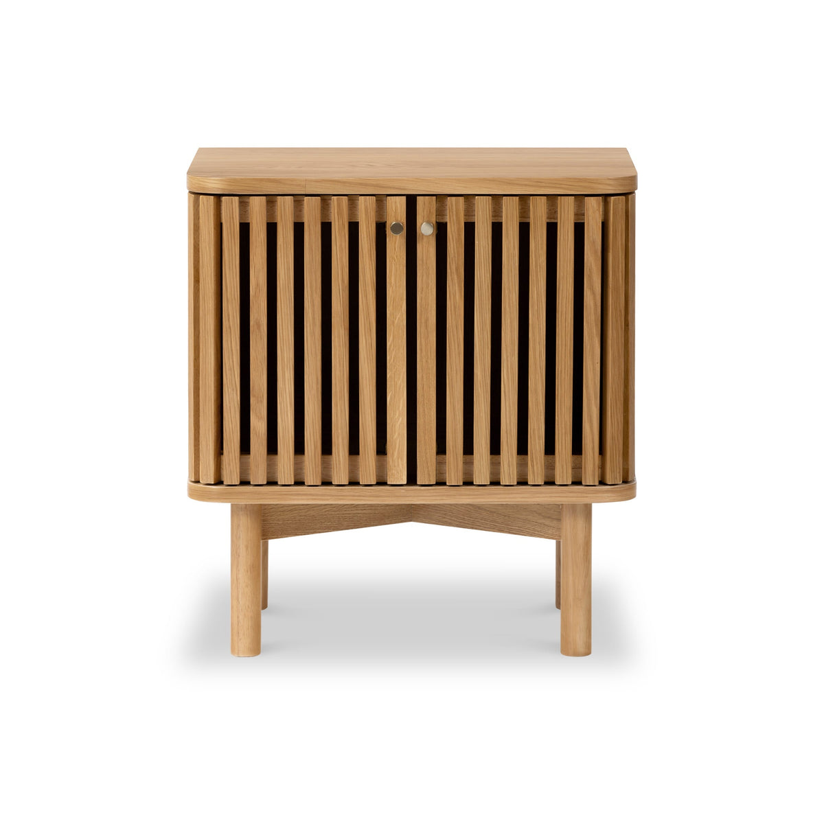 Shorwell Oak Slatted 2 Door Bedside Table