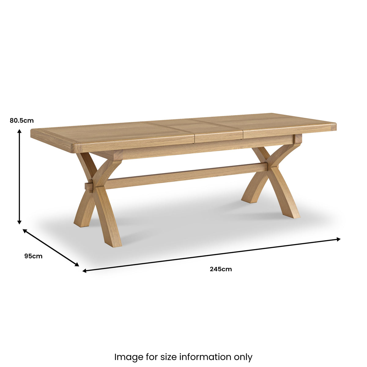 Portland Oak Extendable 200-245cm Cross Legged Dining Table