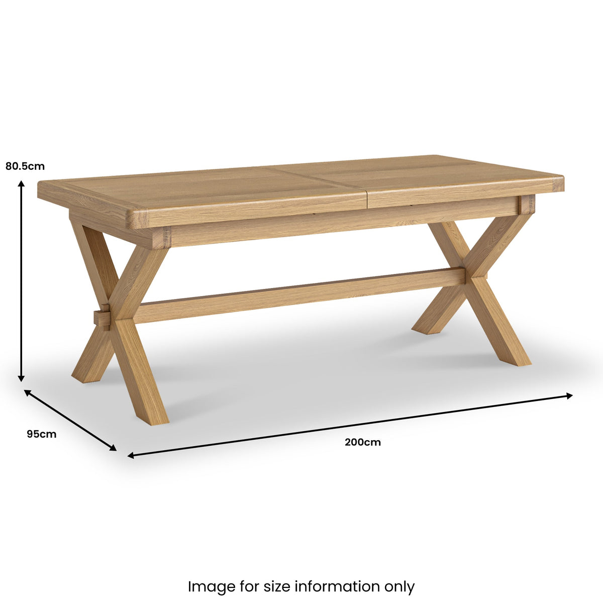 Portland Oak Extendable 200-245cm Cross Legged Dining Table