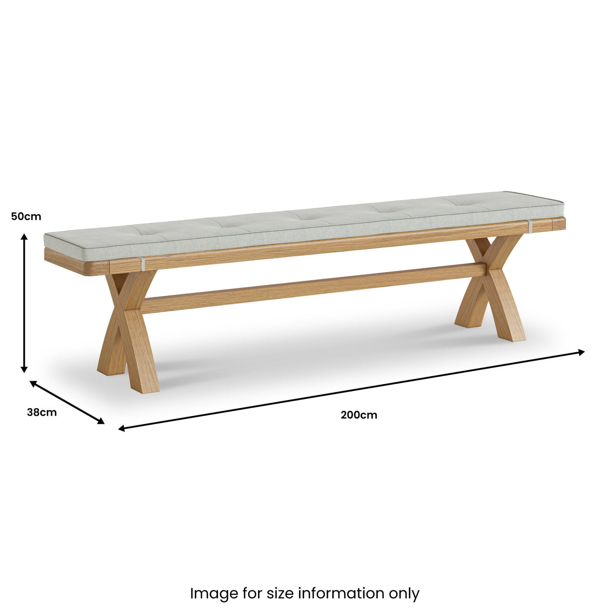 Portland Oak 200cm Cross Legged Dining Bench