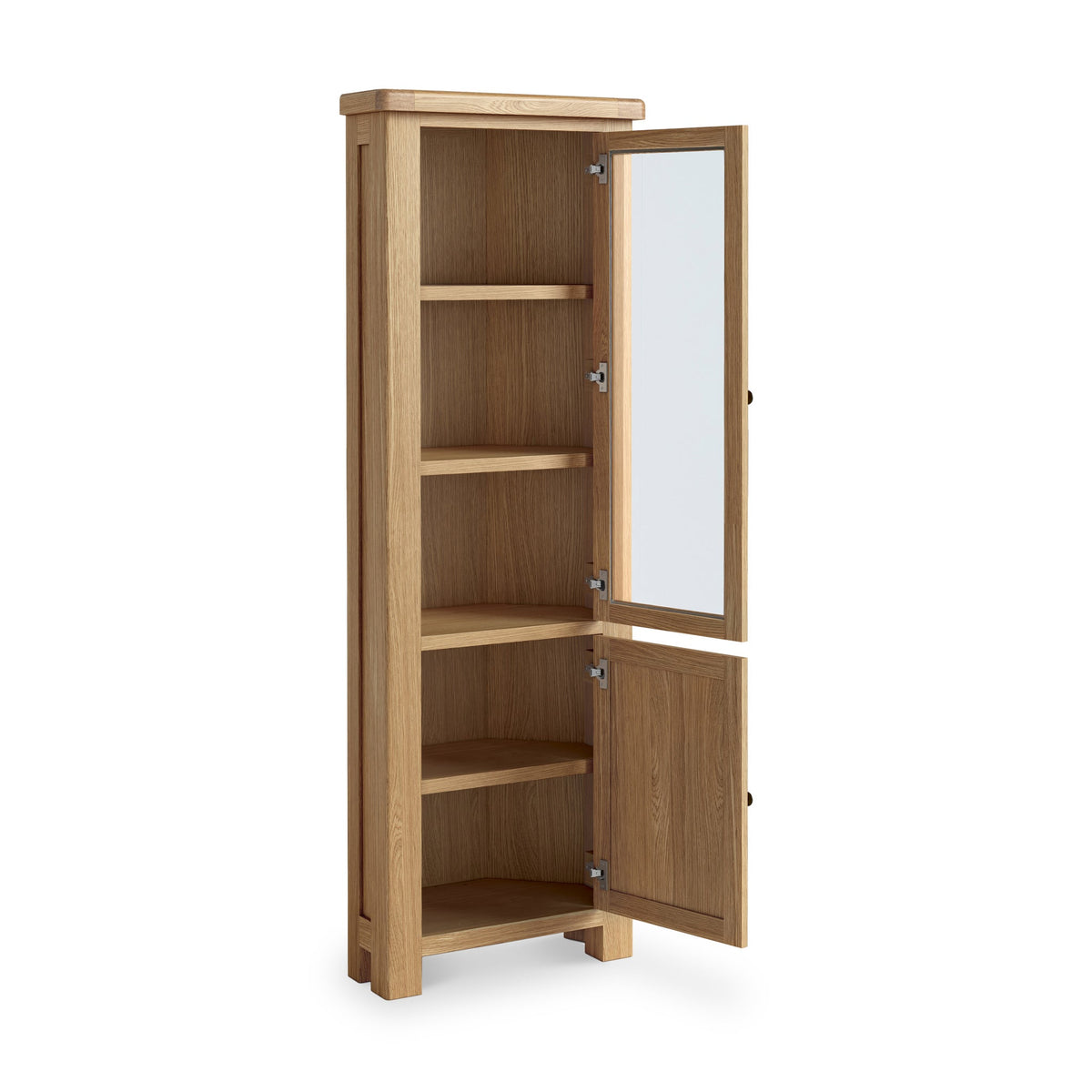Portland Oak 2 Door Corner Display Unit