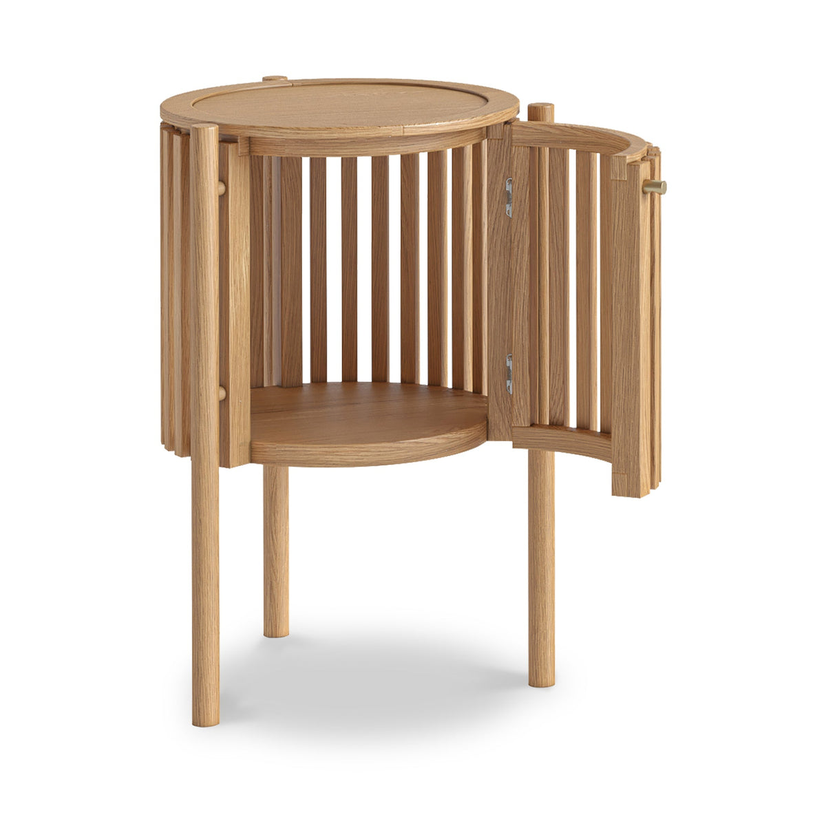 Shorwell Oak Slatted Story 1 Door Side Table