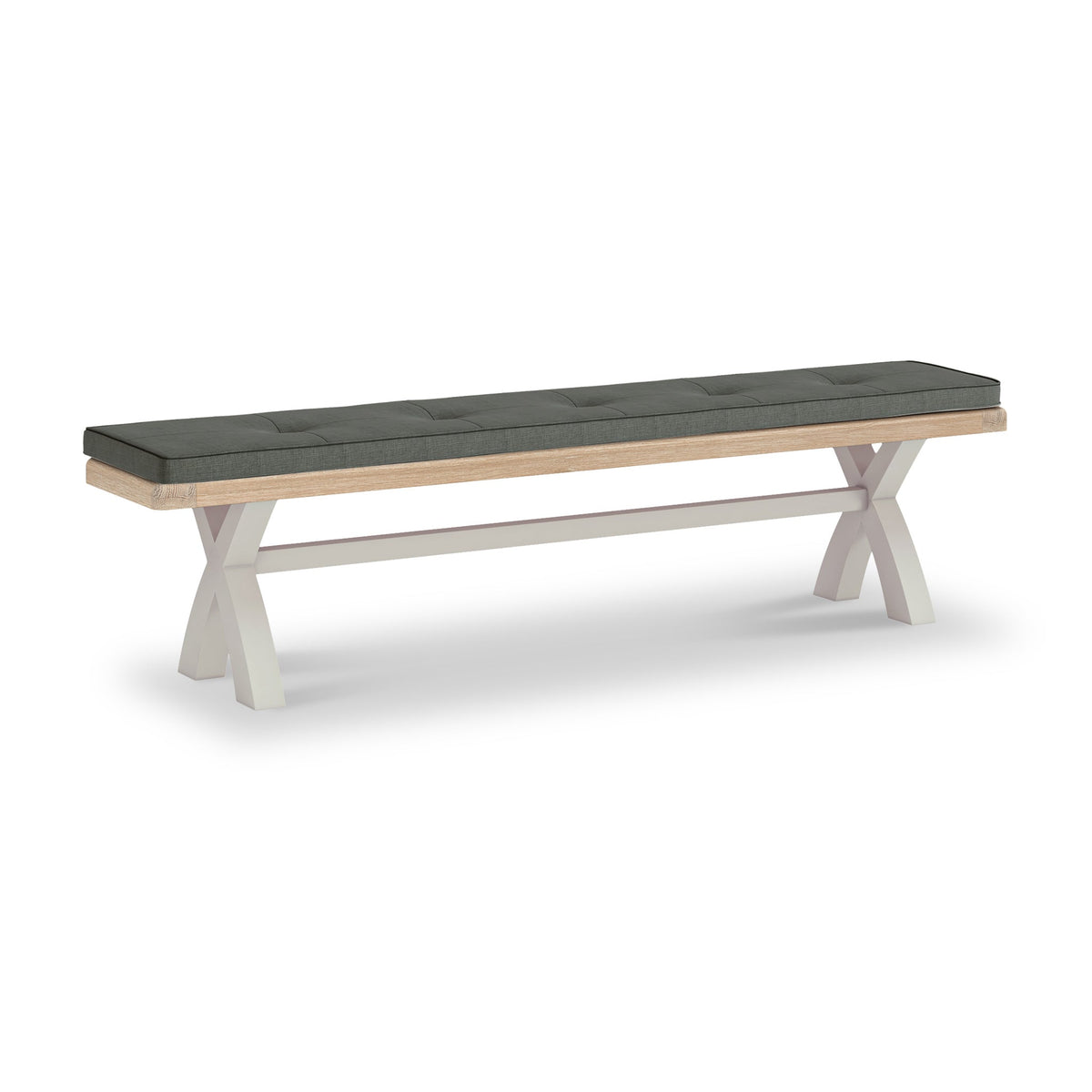 Penzance Stone Grey Cross Leg Bench