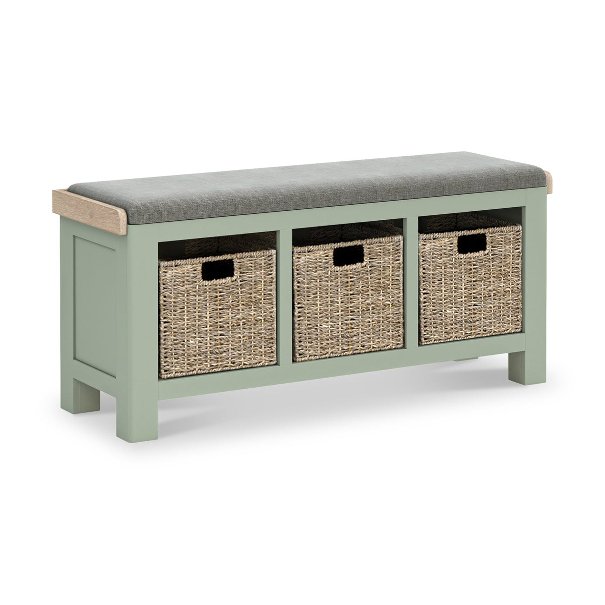 Penzance Sage Storage Bench with Baskets