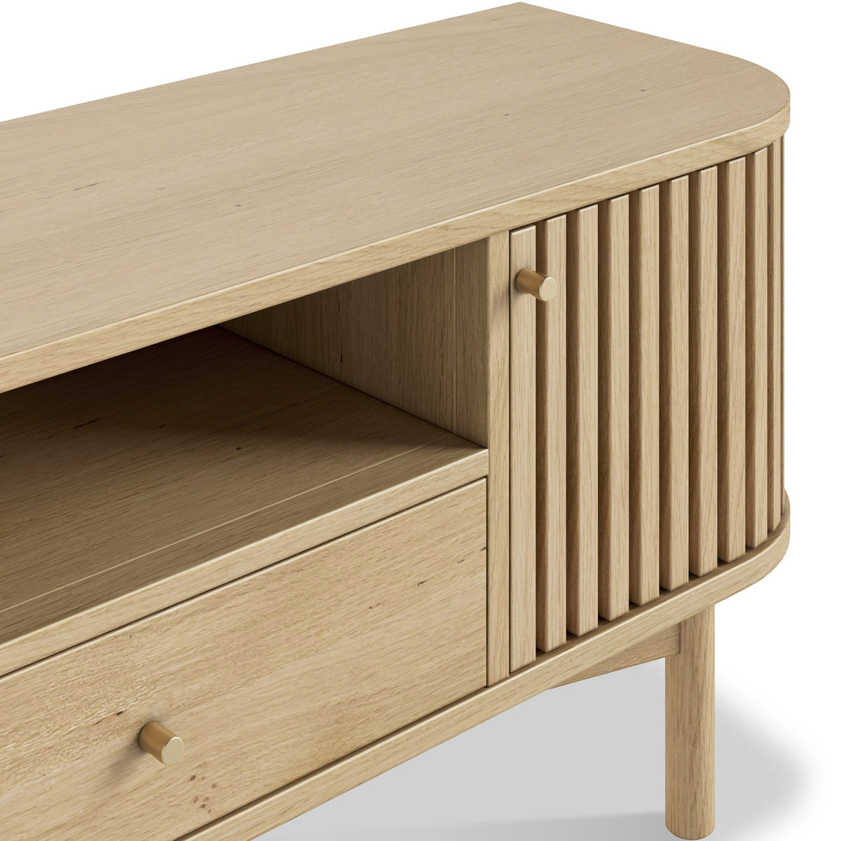 Finch Oak Slatted Wide TV Unit