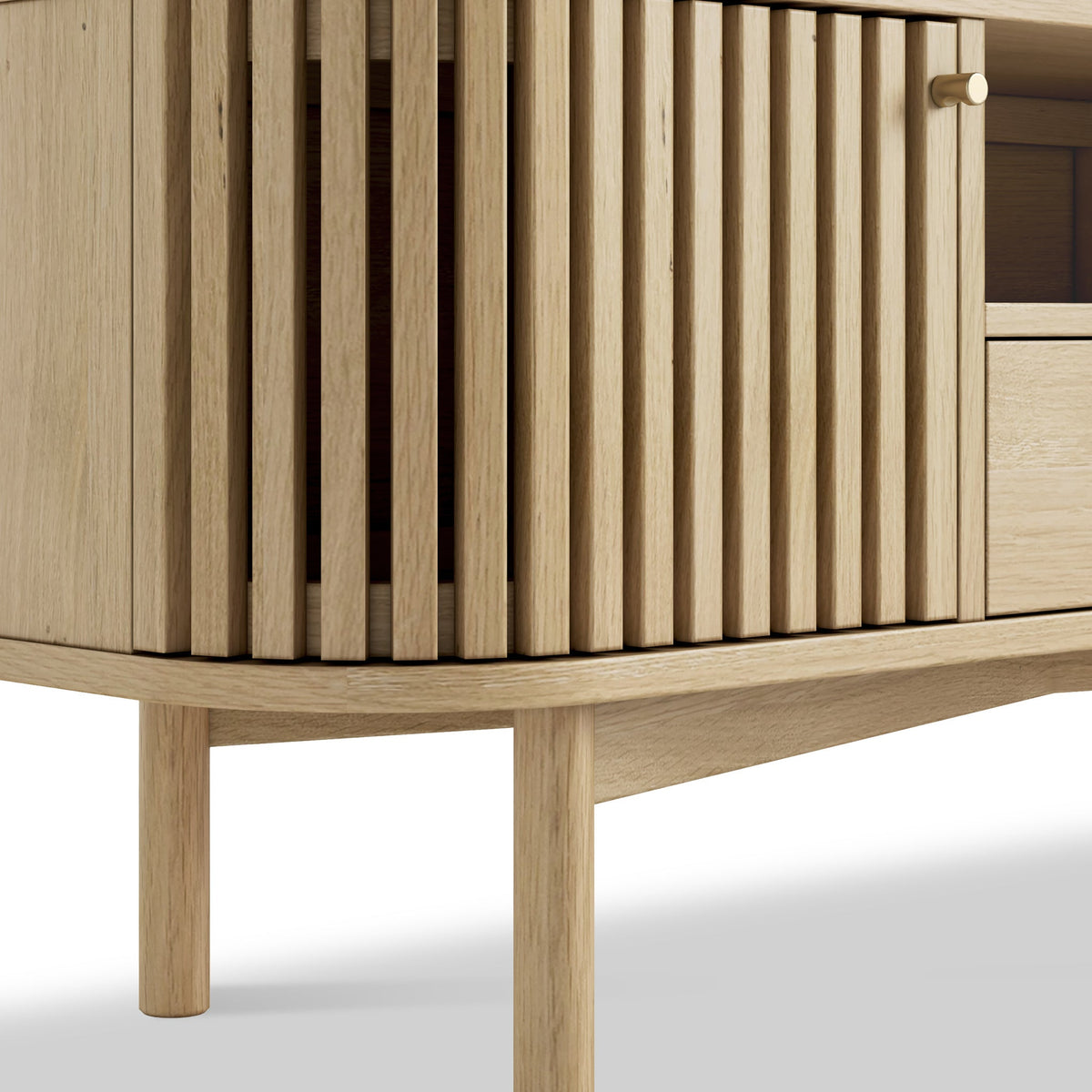 Finch Oak Slatted Wide TV Unit