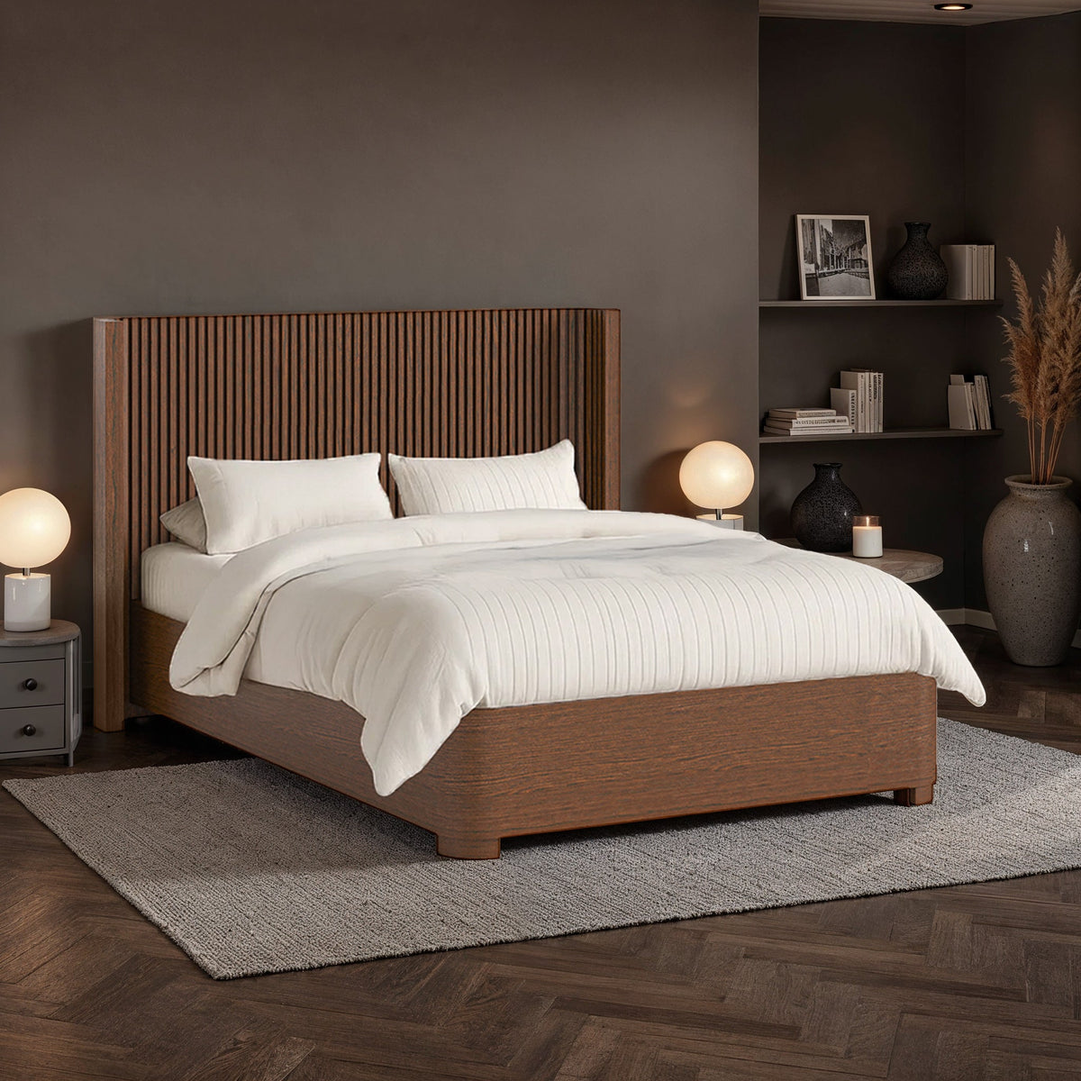 Shorwell Dark Oak Slatted Bed Frame