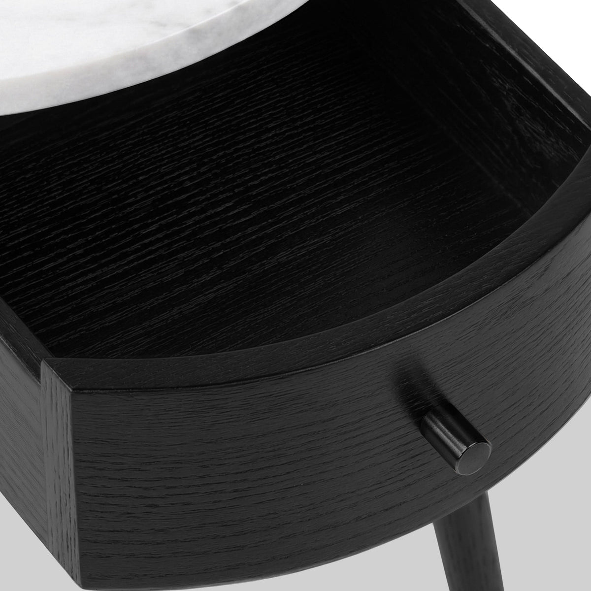Shorwell Black & Marble 1 Drawer Side Table