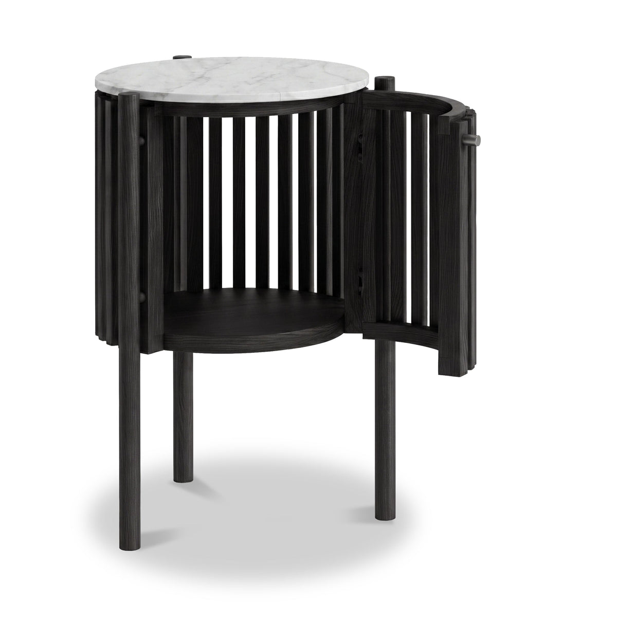 Shorwell Black & Marble 1 Door Side Table