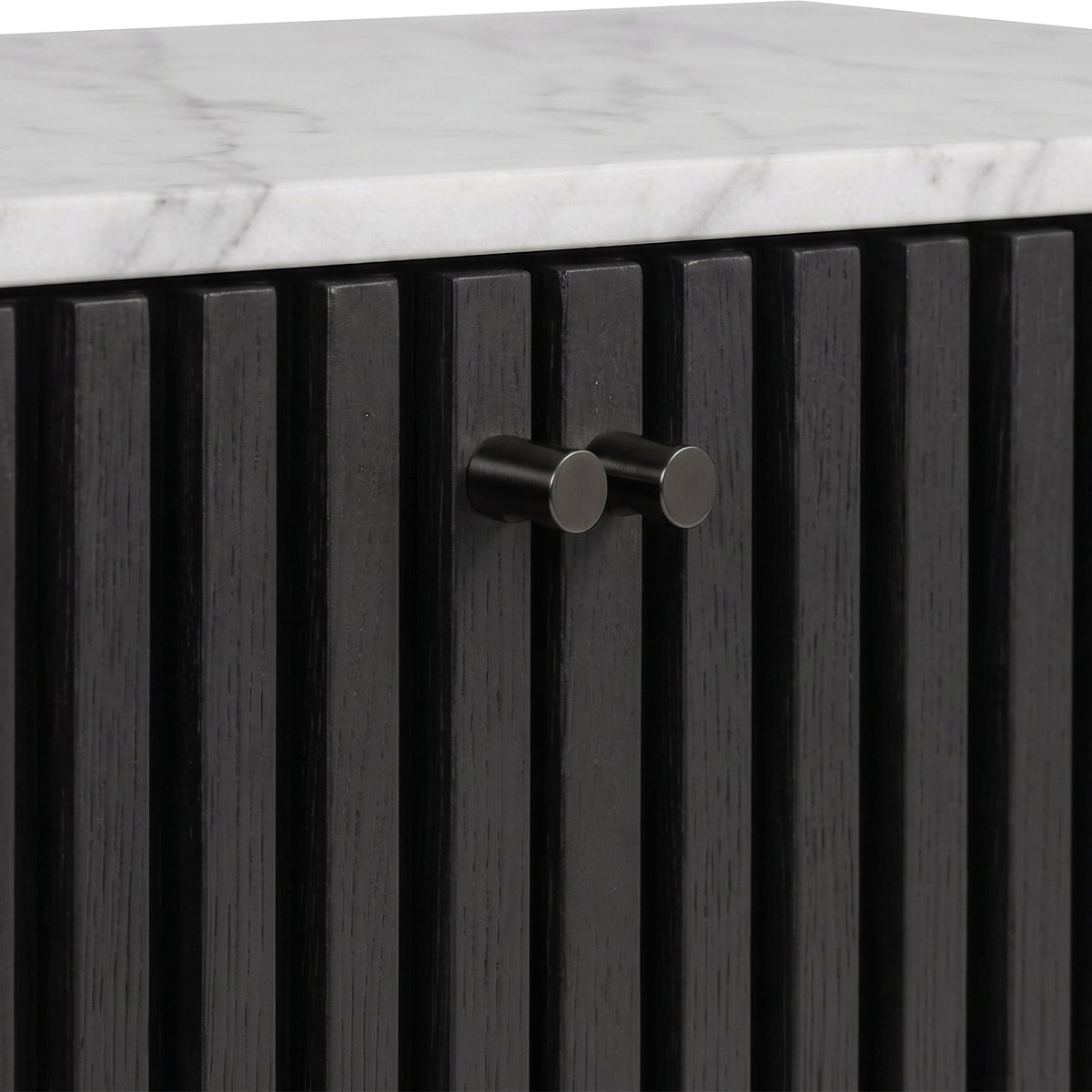 Shorwell Black & Marble Oval Console Table