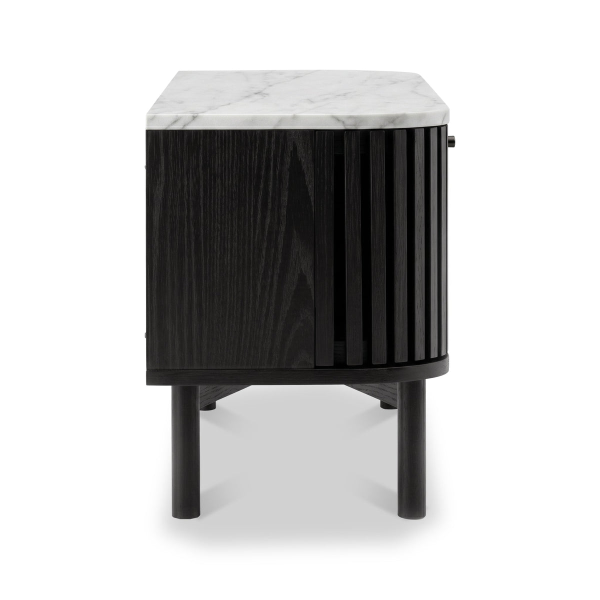 Shorwell Black & Marble Slatted 180cm TV Unit
