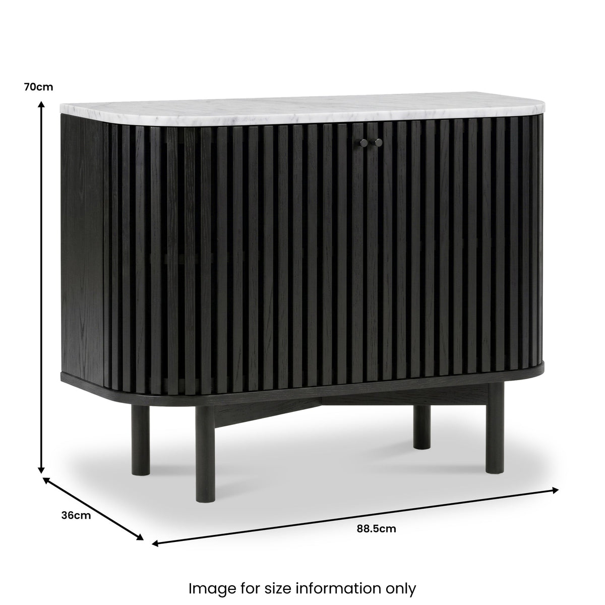 Shorwell Black & Marble Small Sideboard