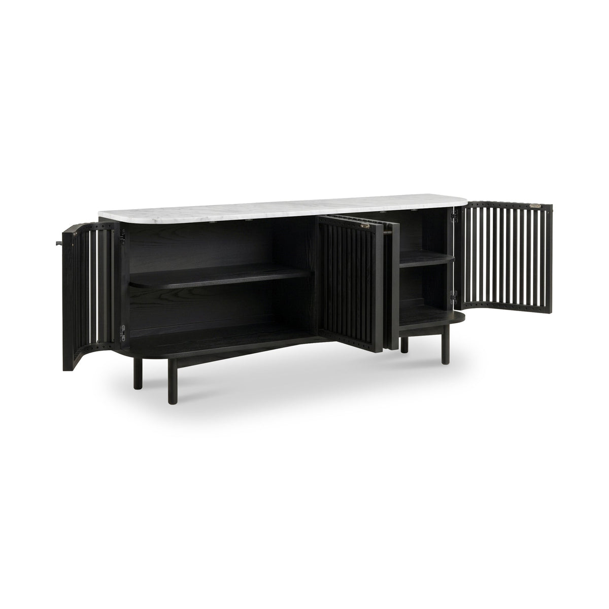 Shorwell Black & Marble Large Sideboard