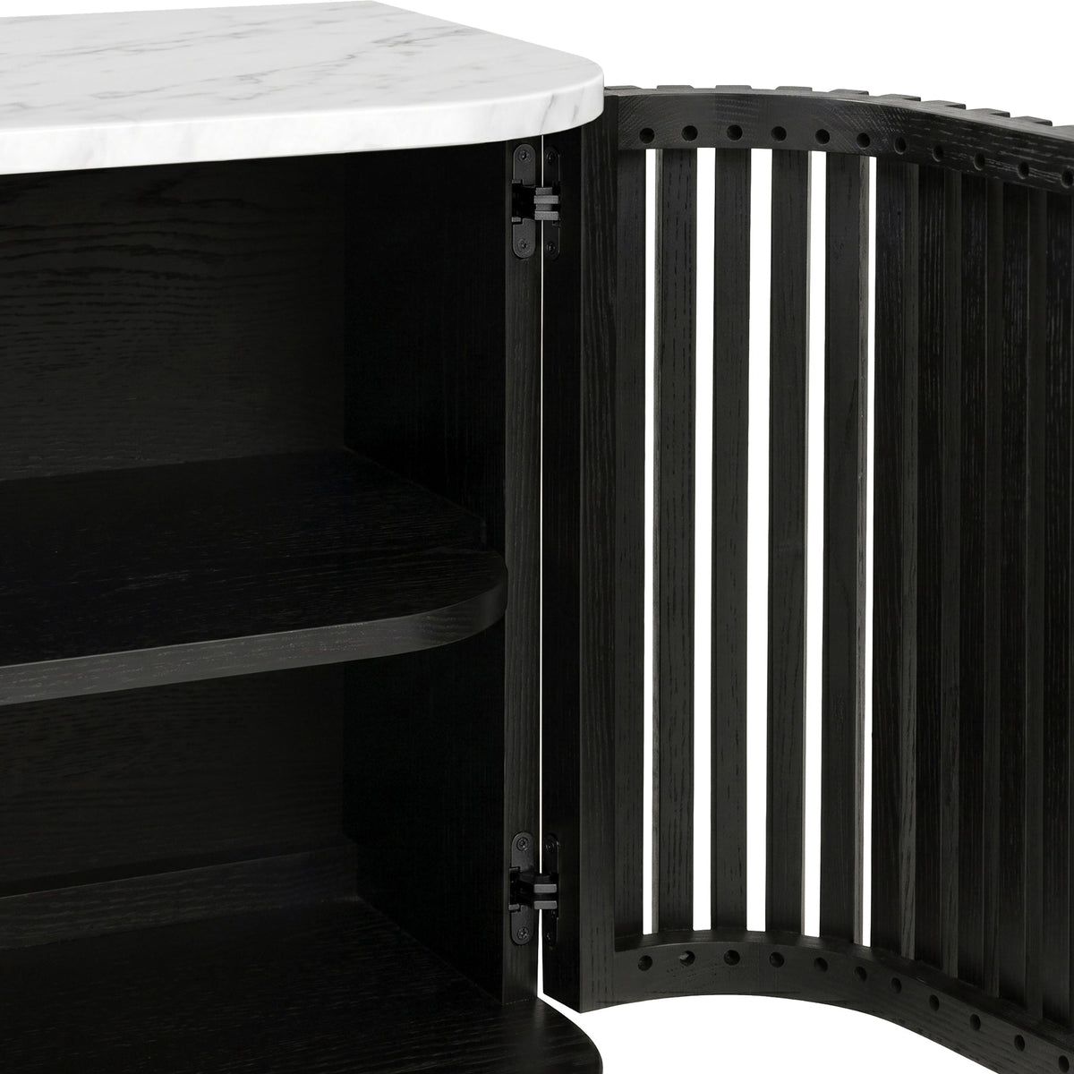 Shorwell Black & Marble Large Sideboard