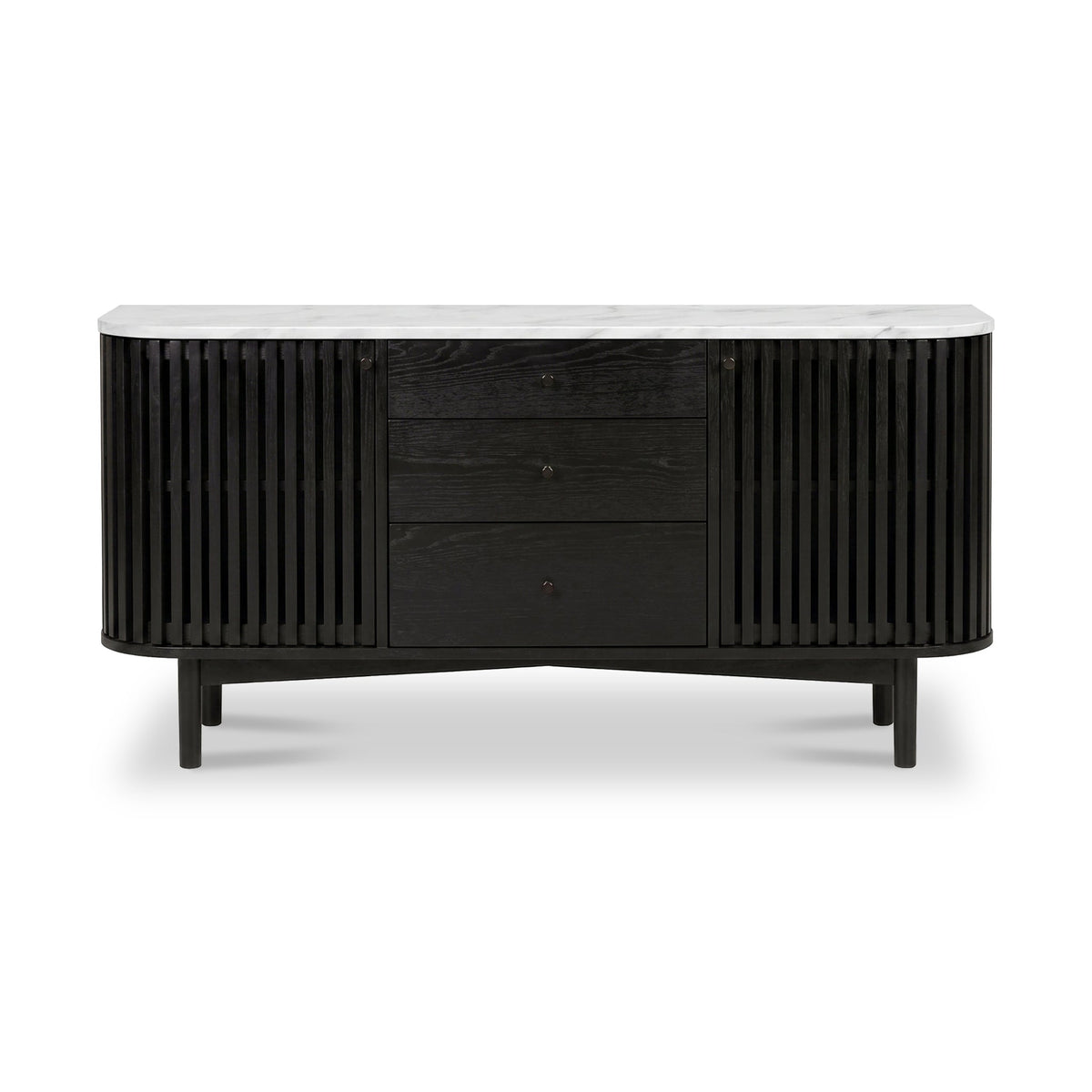 Shorwell Black & Marble 3 Drawer Sideboard