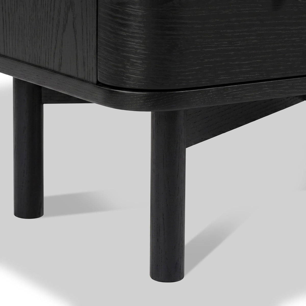 Shorwell Black & Marble Slatted 2 Drawer 2 Door Cabinet