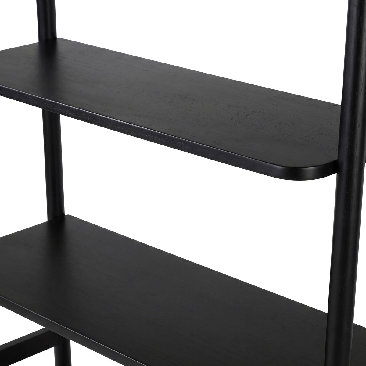 Shorwell Black & Marble Bookcase with 2 Door Slatted Cupboard