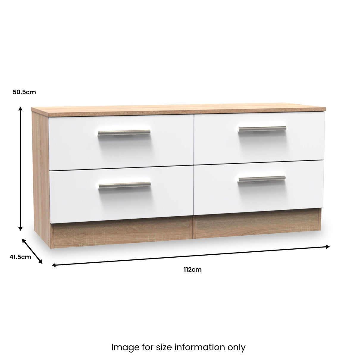 Blakely White & Light Oak 4 Drawer Storage Unit