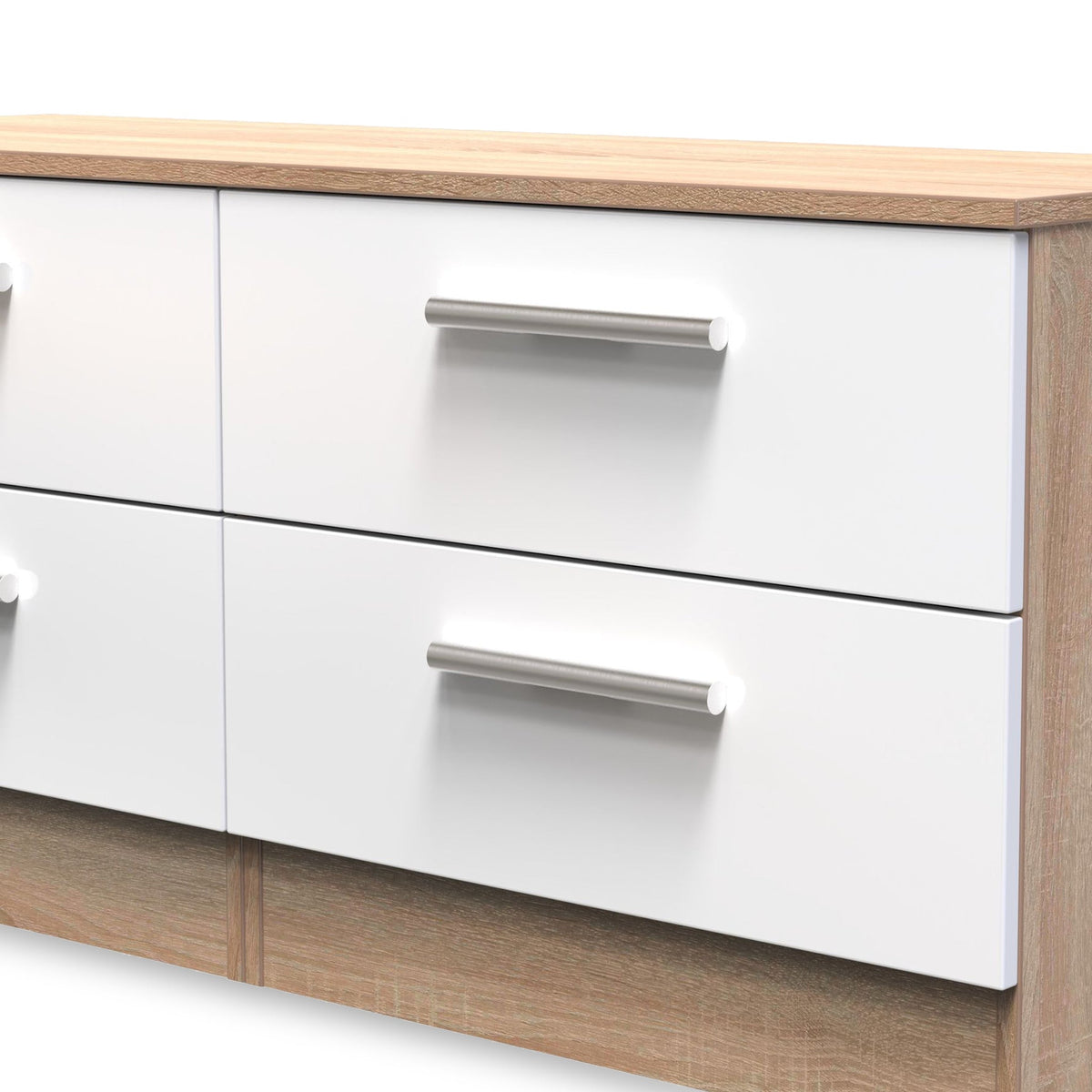 Blakely White & Light Oak 4 Drawer Storage Unit
