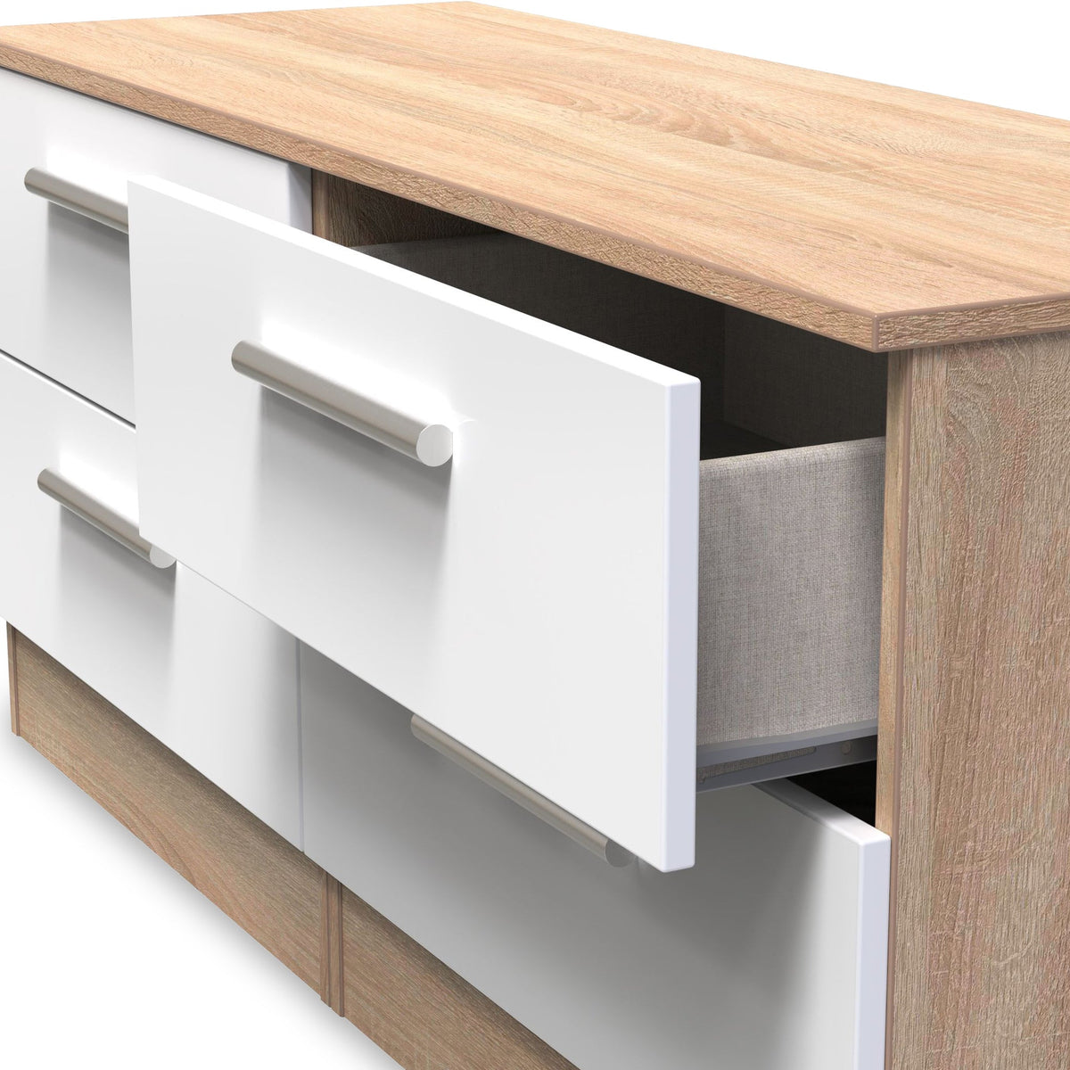 Blakely White & Light Oak 4 Drawer Storage Unit