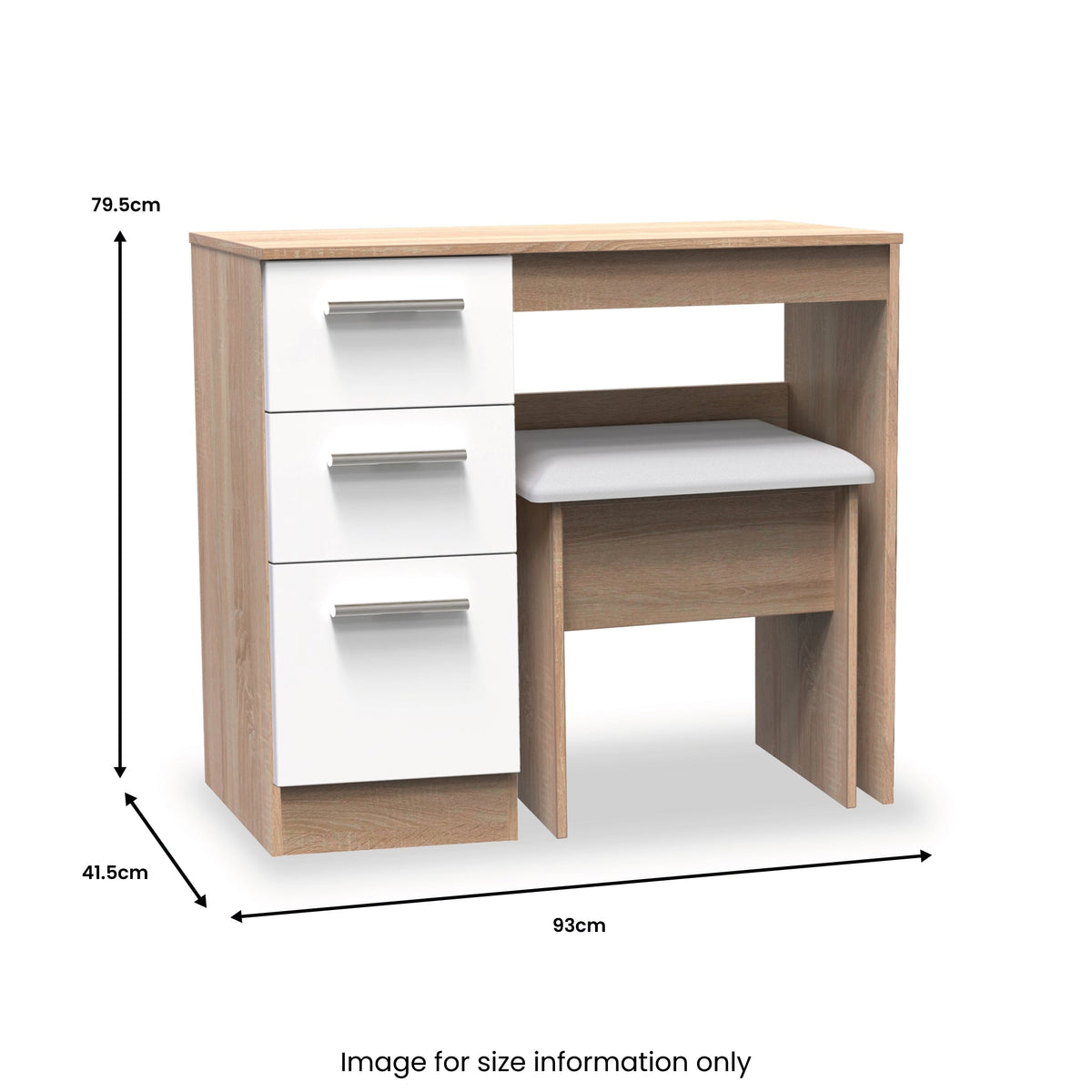 Blakely White & Light Oak Dressing Table Set