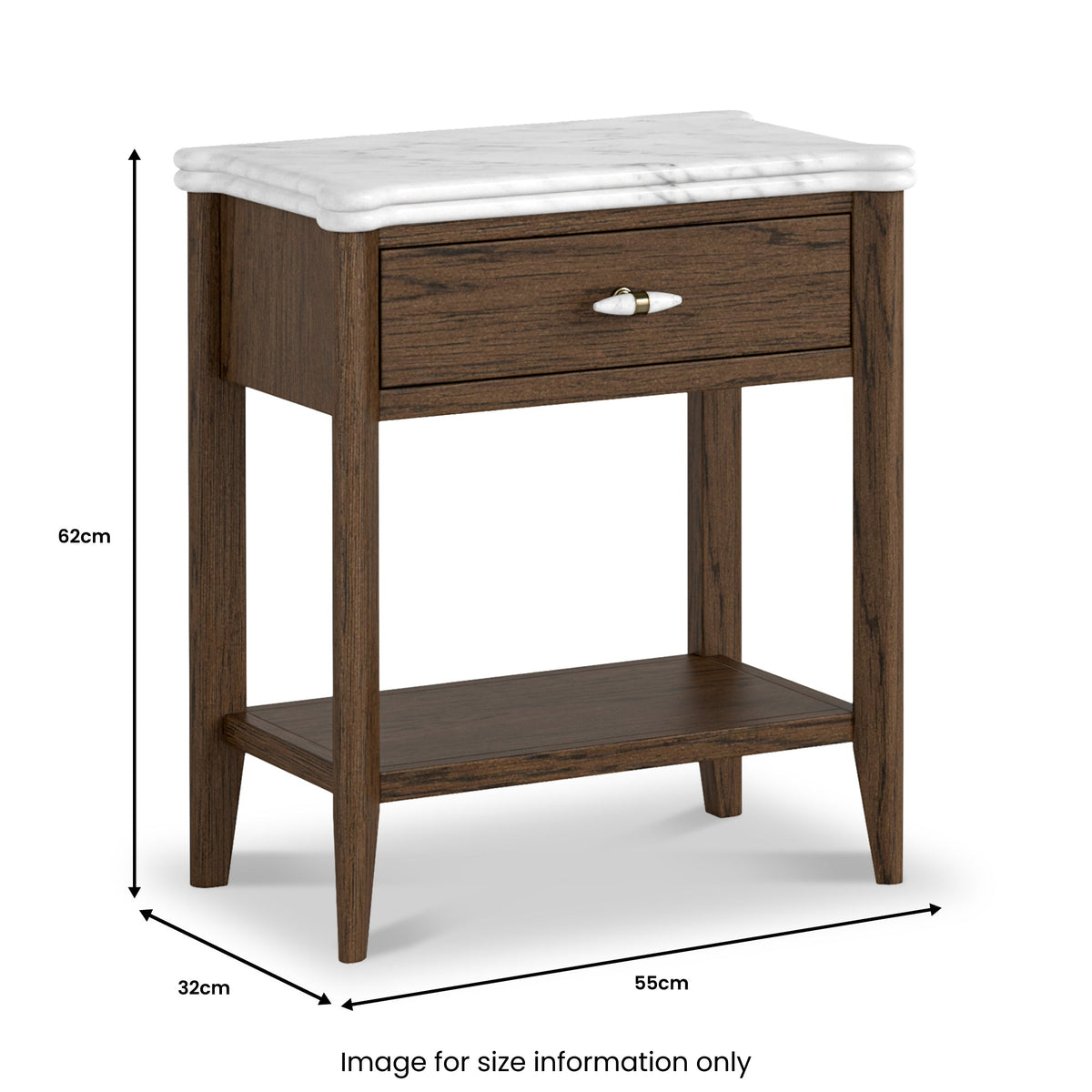 Hawthorne Dark Oak & Marble Side Table