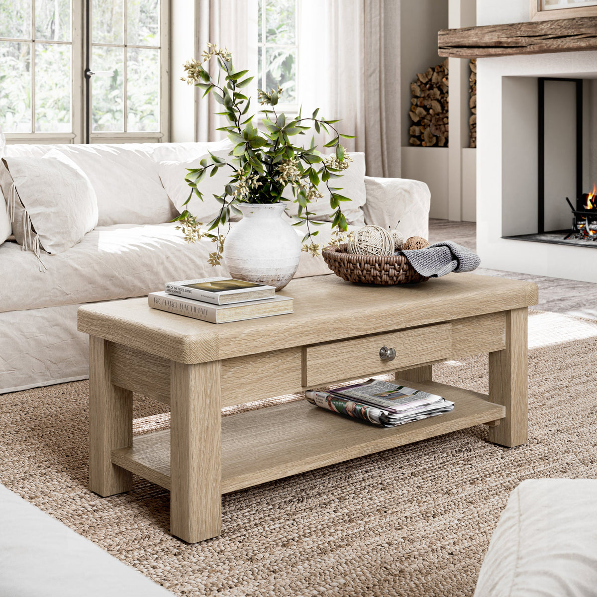 Portland Washed Oak Coffee Table