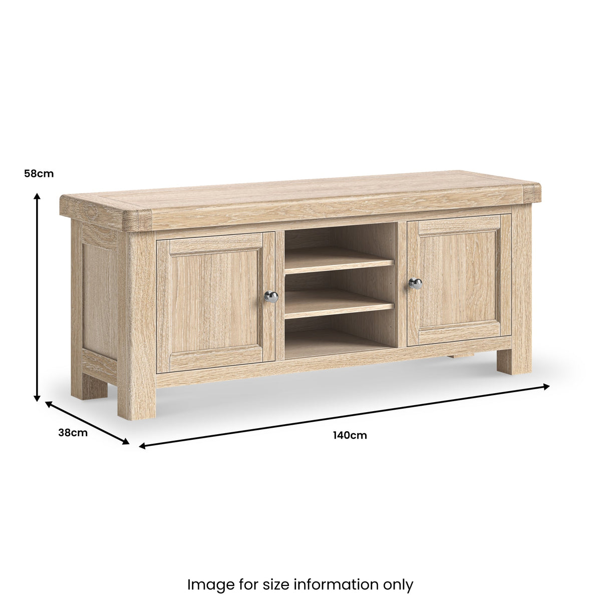 Portland Washed Oak 140cm TV Unit