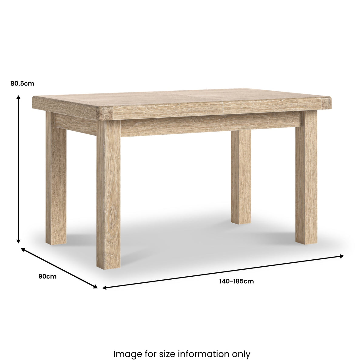 Portland Washed Oak 140-185cm Extendable Dining Table