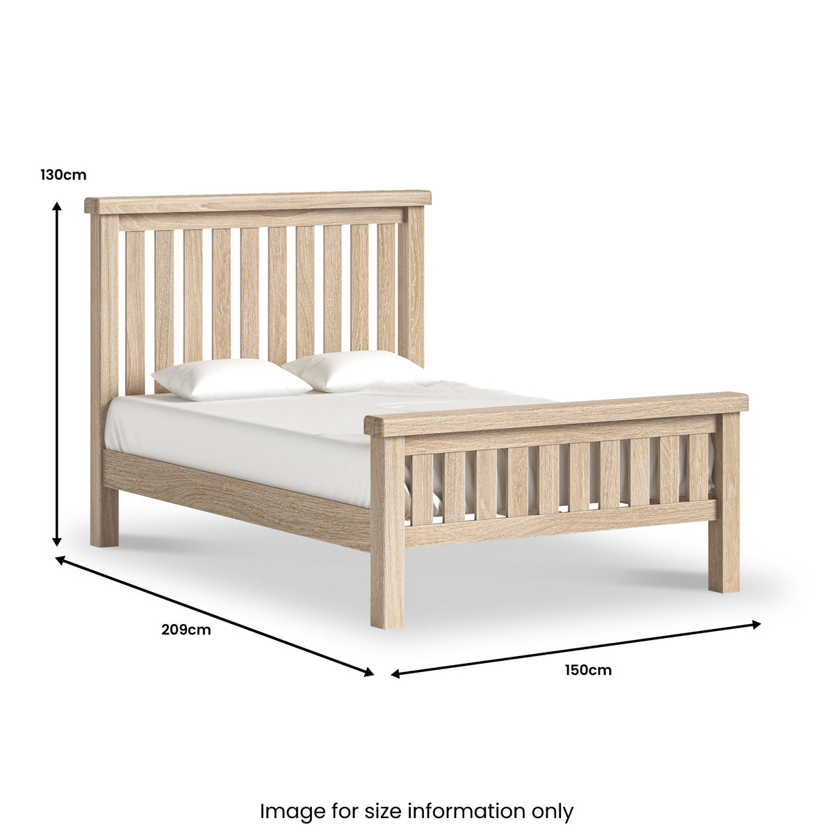 Portland Washed Oak Bed Frame